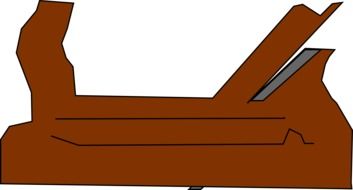 graphic image of a brown carpentry scraper