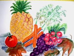 drawing of fruits and vegetables
