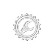 wrench inside gear, icon, illustration