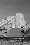 cement factory, black and white