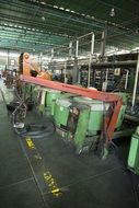 tire recycling machine in workshop