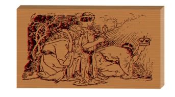 wood carving etching king carved