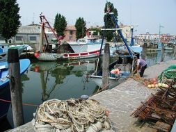 Fishing boats in the beautiful port