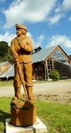 wooden carved sculpture in the village of Neudorf