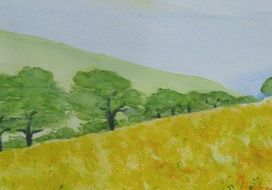 landscape meadow drawing