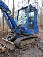 blue excavator