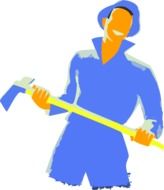 worker with a tool in his hands as an illustration