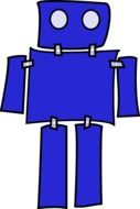 blue robot as a drawing