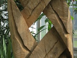 wooden sculpture with a hole
