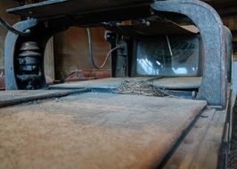 railway in a mine close-up