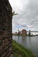 view from behind the wall on the Mannheim Industry