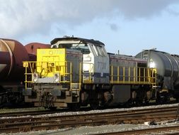 locomotive on the railway in belgium