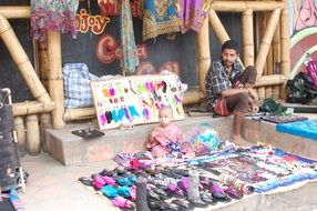 colorful crafts on the market in Ecuador