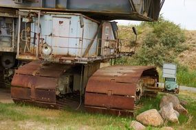 Old rusty excavator