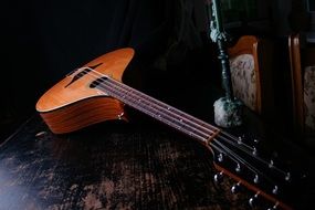 Wooden acoustic guitar