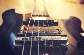 closeup of electric guitar