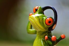 dancing frog with headphones