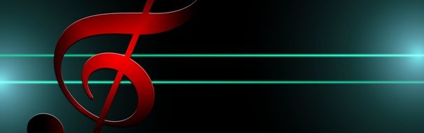 banner with red treble clef