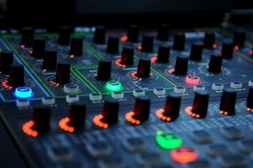 studio mixer closeup