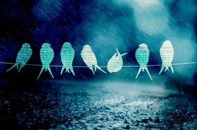 birds song banner drawing