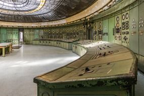 huge control room of a power station