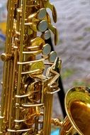 brass valves of saxophone