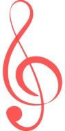 painted red music symbol