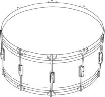 graphic image of a black and white drum