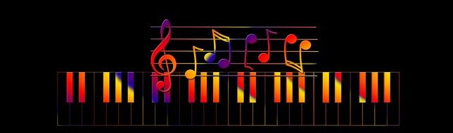 music colorful piano keys