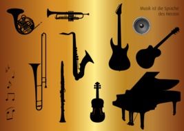set musical instruments as a drawing