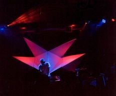 Concert in dark club at night