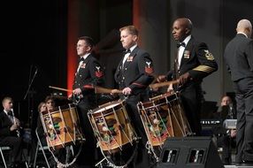 military drummers on stage