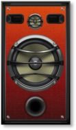 red speaker on white background