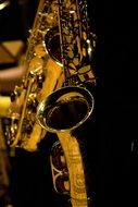 golden saxophone closeup