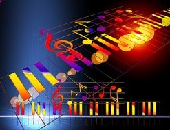 colorful background, music