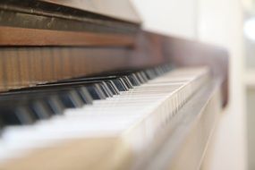 black and white wooden piano keys