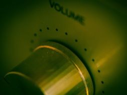 volume controller of audio mixer close up