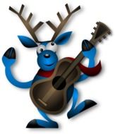 Reindeer with a guitar