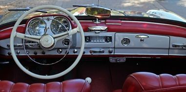 Nice interior of oldtimer auto