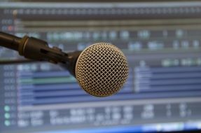 microphone in recording studio close-up
