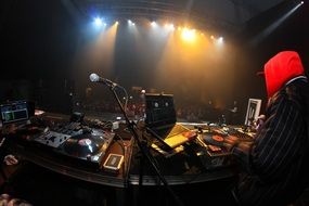 musician at the console at a concert