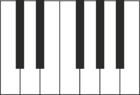 piano keys, drawing