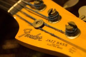 details of bass guitar