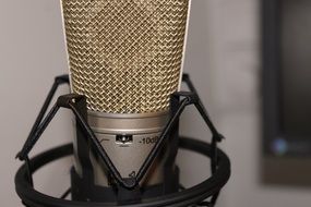 Grey metallic microphone