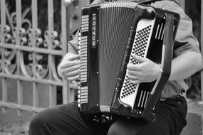 accordionist as a street musician