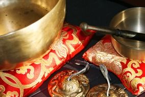 singing bowls as an exotic oriental instrument