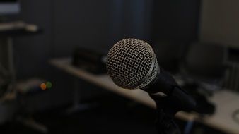 Microphone in the music studio