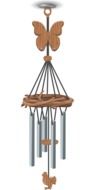 isolated wind chimes with butterfly