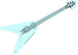 Blue electronic guitar clipart