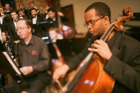 photo orchestral playing musical instruments